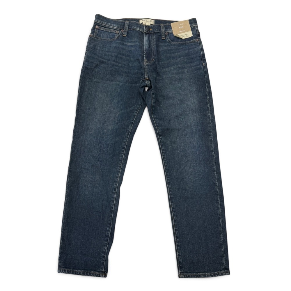 Madewell Flex Denim Jeans Mens 33 x 30 Slim Dark Blue Straight NA991 NWT Stretch